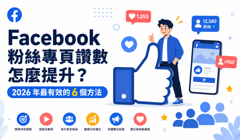 Facebook粉絲專頁讚數怎麼提升2026年最有效6個方法完整整理