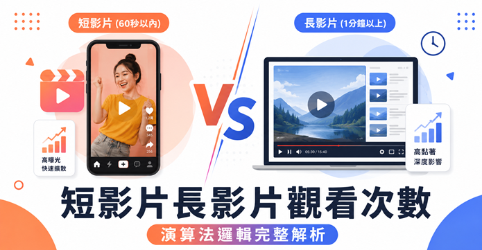 短影片vs長影片觀看次數演算法邏輯比較