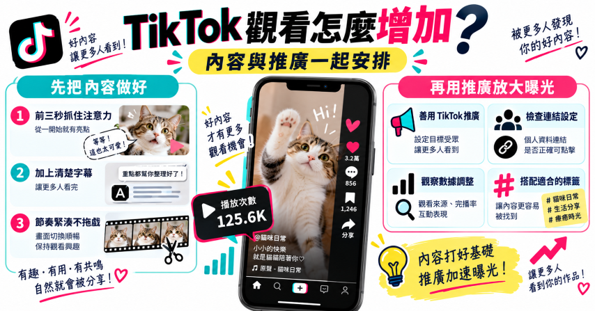 TikTok 觀看次數增加自然經營付費推廣搭配